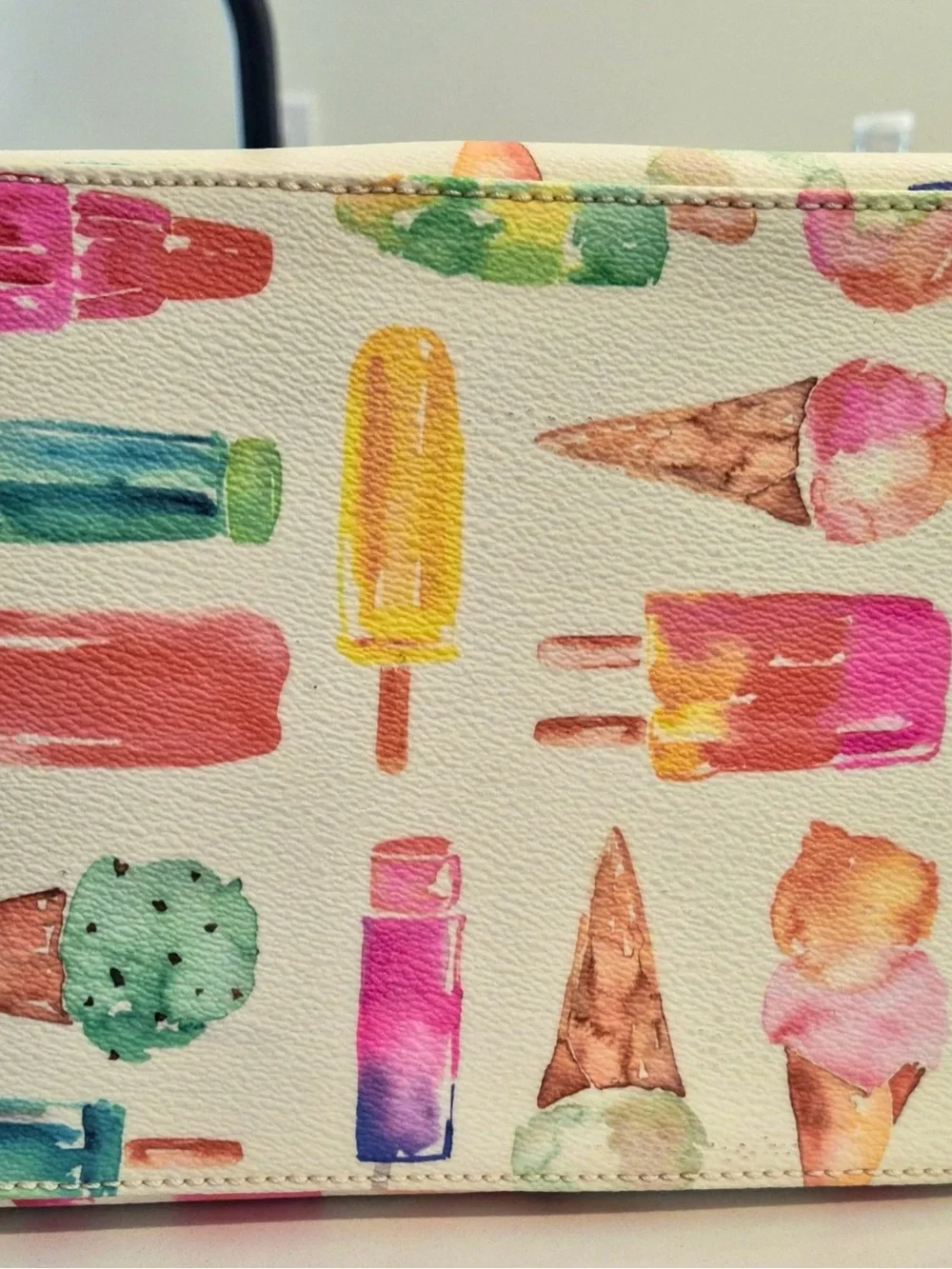 kate spade Ice Cream Print Tote Bag in White Multi size large